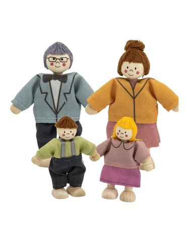 ⁨VIGA Zestaw Drewnianych Laleczek Materiałowe Ubranka 4 szt⁩ w sklepie Wasserman.eu