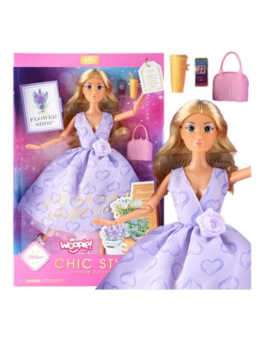 ⁨WOOPIE ROYAL Lalka Lily Długie Blond Włosy 30 cm Lawendowa Suknia Akcesoria⁩ w sklepie Wasserman.eu