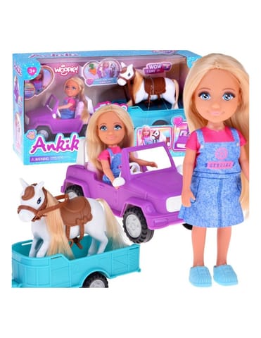⁨WOOPIE ROYAL Lalka Niki Zestaw z Koniem Samochodem i Przyczepą⁩ w sklepie Wasserman.eu