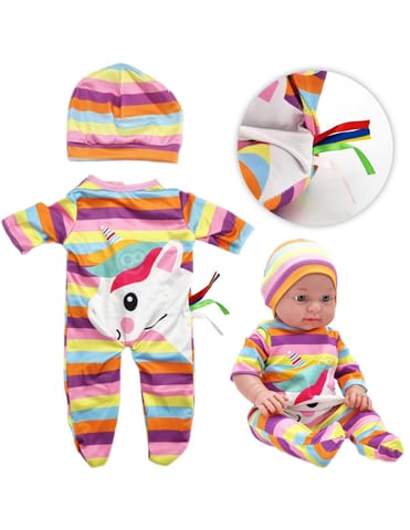 ⁨WOOPIE ROYAL Ubranko dla Lalki Zestaw Pajacyk Body Jednorożec Czapeczka 43-46 cm⁩ w sklepie Wasserman.eu