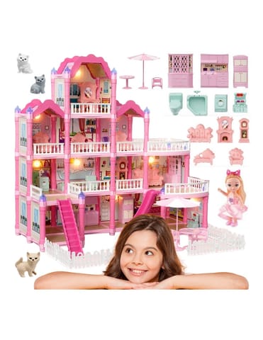 ⁨WOOPIE Domek dla Lalek Villa z Akcesoriami i Lalką Podświetlany 296el.⁩ w sklepie Wasserman.eu