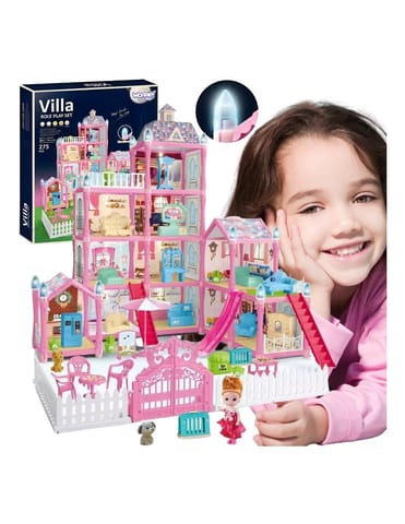 ⁨WOOPIE Domek dla Lalek Villa z Akcesoriami i Lalką Podświetlany 275el.⁩ w sklepie Wasserman.eu