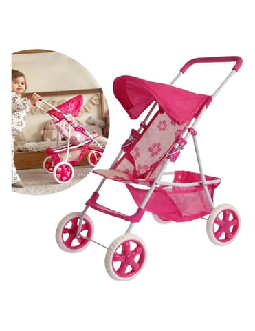 ⁨WOOPIE ROYAL Wózek dla Lalek Spacerówka w Kwiaty⁩ w sklepie Wasserman.eu