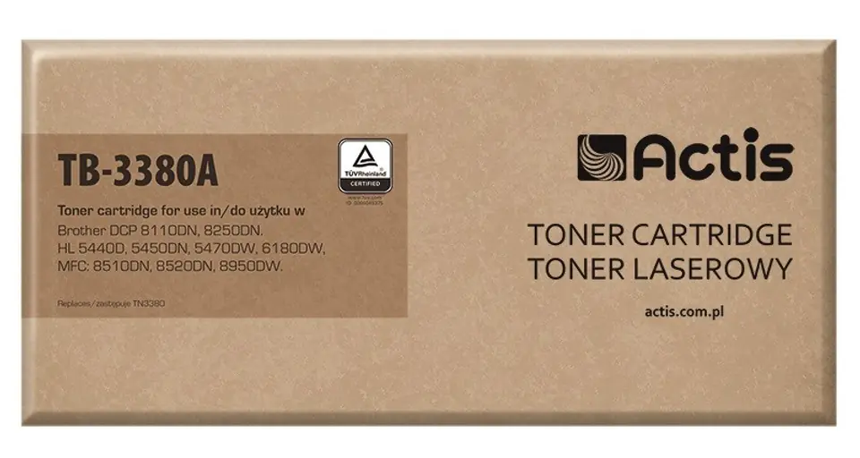 ⁨Actis TB-3380A Toner (replacement for Brother TN-3380; Standard; 8000 pages; black)⁩ at Wasserman.eu