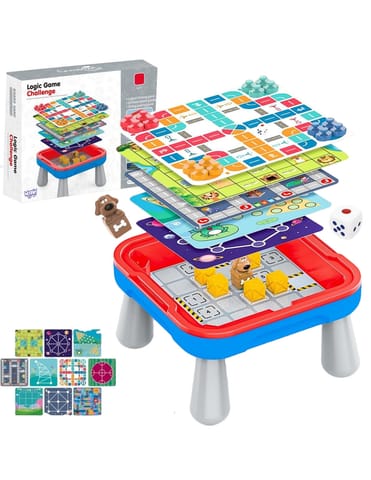 ⁨WOOPIE Stolik Gier Planszowych Logicznych 65 el. Zestaw 10w1⁩ w sklepie Wasserman.eu