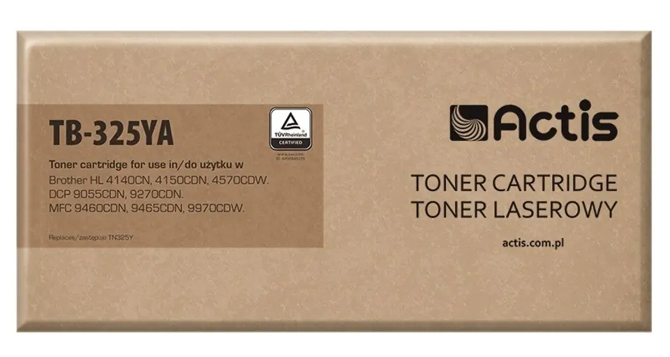 ⁨Actis TB-325YA Toner (replacement for Brother TN-325Y; Standard; 3500 pages; yellow)⁩ at Wasserman.eu