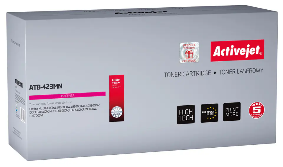 ⁨Activejet ATB-423MN Toner (zamiennik Brother TN-423M; Supreme; 4000 stron; czerwony)⁩ w sklepie Wasserman.eu