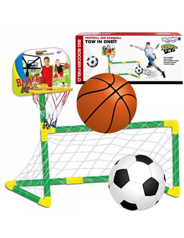 ⁨WOOPIE Zestaw 2w1 Koszykówka Bramka do Piłki Nożnej+ Piłki⁩ w sklepie Wasserman.eu