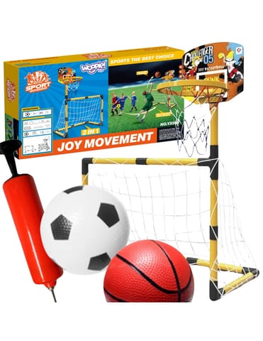WOOPIE Zestaw 2w1 koszykówka Bramka do Piłki Nożnej + Piłki i Pompka w sklepie Wasserman.eu