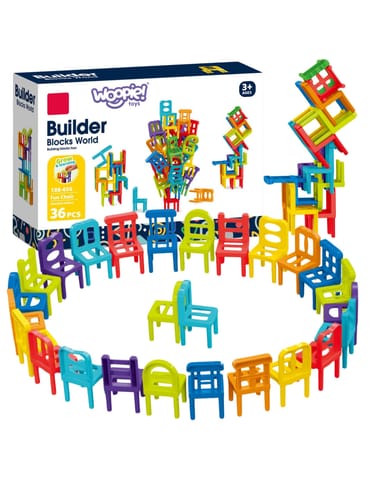 ⁨WOOPIE Gra Zręcznościowa Układanka Klocków Balansujące Krzesła 36 el.⁩ w sklepie Wasserman.eu