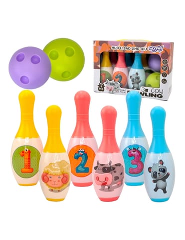 ⁨WOOPIE Kręgle dla Dzieci Zwierzaki i Cyferki 8 el.⁩ w sklepie Wasserman.eu