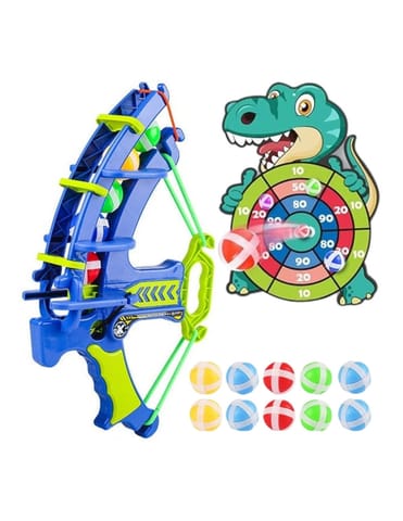 ⁨WOOPIE Gra Zręcznościowa w Rzutki na Rzepy Zestaw 2w1 Tarcza + Wyrzutnia Łuk Dino⁩ w sklepie Wasserman.eu