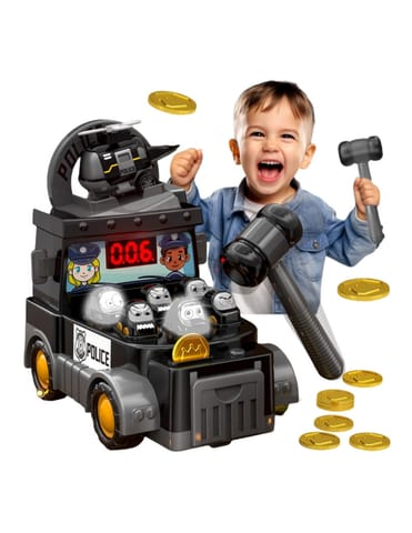 ⁨WOOPIE Gra Zręcznościowa Uderz Młotkiem Wbijak Wóz Policyjny z Akcesoriami⁩ w sklepie Wasserman.eu