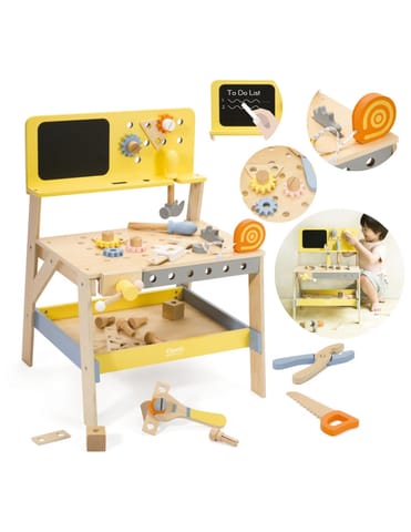 ⁨CLASSIC WORLD Drewniany Warsztat Narzędziowy z Tablicą Kredową 27 el.⁩ w sklepie Wasserman.eu