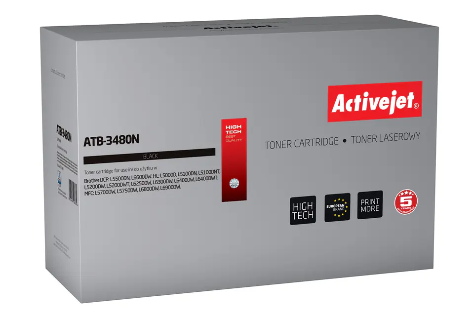 ⁨Activejet ATB-3480N toner (replacement for Brother TN-3480; Supreme; 8000 pages; black)⁩ at Wasserman.eu