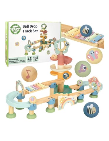 ⁨WOOPIE GREEN Drewniany Tor Kulkowy z Efektami Dźwiękowymi Cymbałki FSC⁩ w sklepie Wasserman.eu