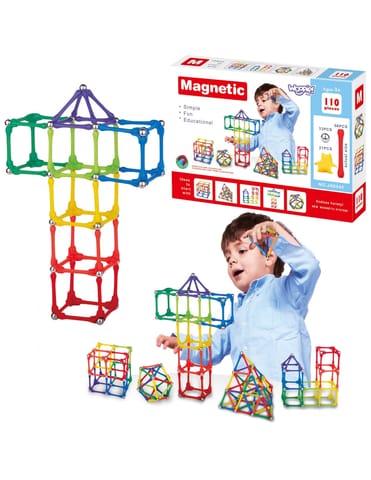 ⁨WOOPIE Klocki Magnetyczne Konstrukcyjne Układanka 110 el._4SZT⁩ w sklepie Wasserman.eu