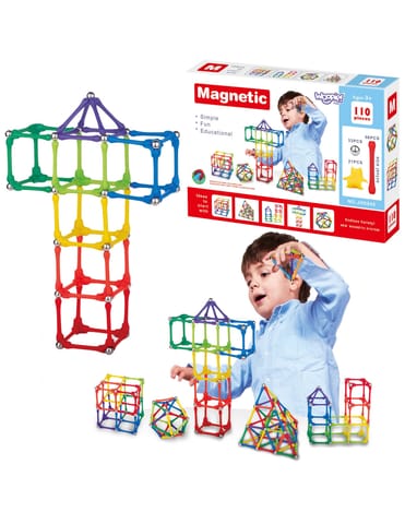 ⁨WOOPIE Klocki Magnetyczne Konstrukcyjne Układanka 110 el._8SZT⁩ w sklepie Wasserman.eu