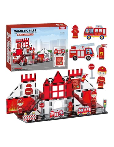 ⁨WOOPIE Klocki Magnetyczne 3D Zestaw Straż Pożarna 48el.⁩ w sklepie Wasserman.eu