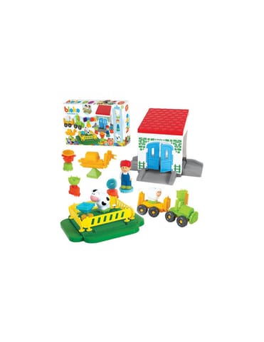 ⁨MOCHTOYS Klocki Jeżyki Pin Bricks FARMA w Kartonie 100 el. + 3 Figurki⁩ w sklepie Wasserman.eu