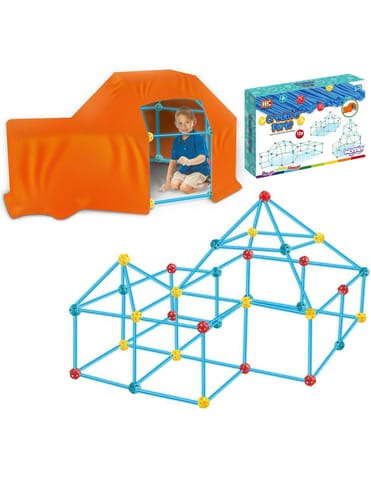 ⁨WOOPIE Duże Klocki Konstrukcyjny Namiot Zestaw Słomki Rurki 128 el.⁩ w sklepie Wasserman.eu