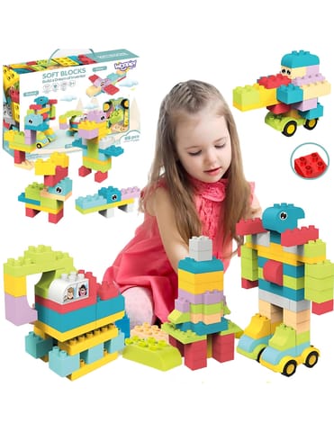 ⁨WOOPIE Duże Klocki Konstrukcyjne Edukacyjne dla Dzieci 86 el. - Wyparzanie w 120 stopniach⁩ w sklepie Wasserman.eu