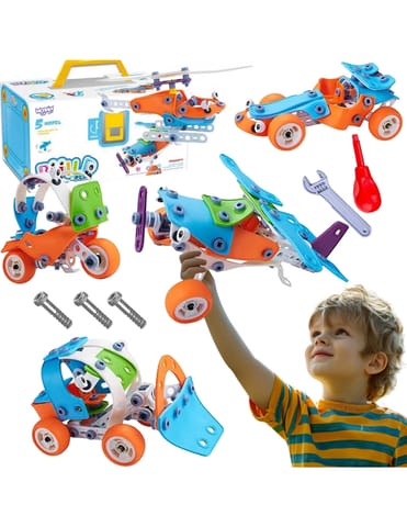 ⁨WOOPIE Zestaw Pojazdów Klocki Konstrukcyjne 5w1 STEM⁩ w sklepie Wasserman.eu