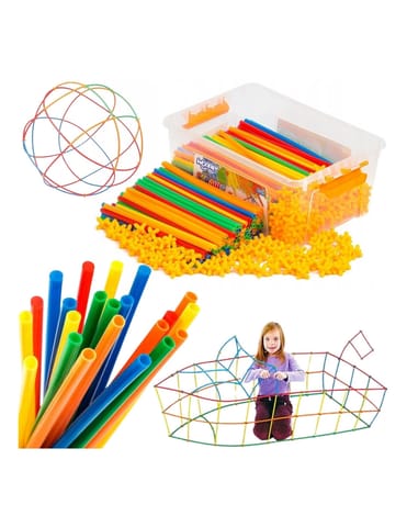 ⁨WOOPIE Klocki Konstrukcyjne Kolorowe Słomki 800 el.⁩ w sklepie Wasserman.eu