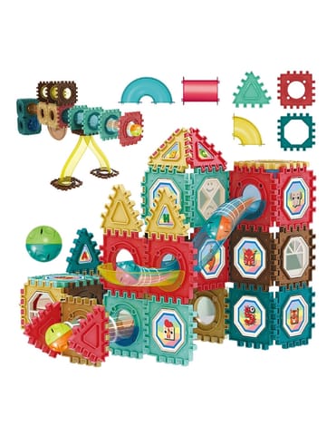 ⁨WOOPIE Klocki Magnetyczne Konstrukcyjne 3D Zestaw Edukacyjny Tor Kulkowy 68el.⁩ w sklepie Wasserman.eu