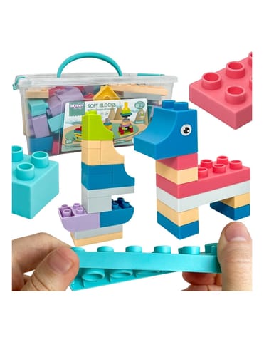 ⁨WOOPIE Klocki Soft Blocks Zestaw 99 Elementów w Pudełku⁩ w sklepie Wasserman.eu