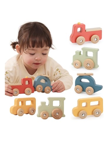 ⁨VIGA Zestaw Drewnianych Kolorowych Pojazdów 4szt. z Serii PolarB⁩ w sklepie Wasserman.eu