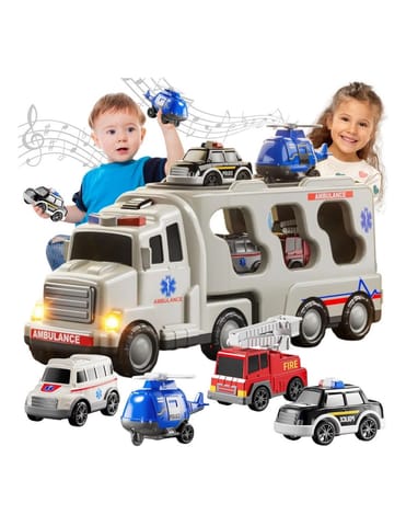 ⁨WOOPIE Laweta Drogowa zestaw 5 Aut - Ambulans⁩ w sklepie Wasserman.eu