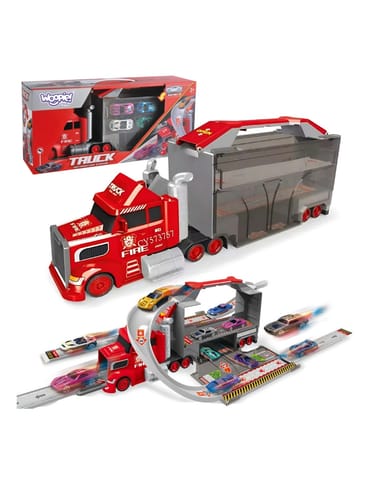 ⁨WOOPIE Zestaw Ciężarówka Laweta Garaż Tor Wyścigowy⁩ w sklepie Wasserman.eu