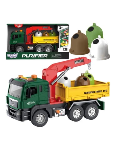 ⁨WOOPIE Ciężarówka Śmieciarka z Dźwigiem Segregacja Śmieci - skala 1:10⁩ w sklepie Wasserman.eu