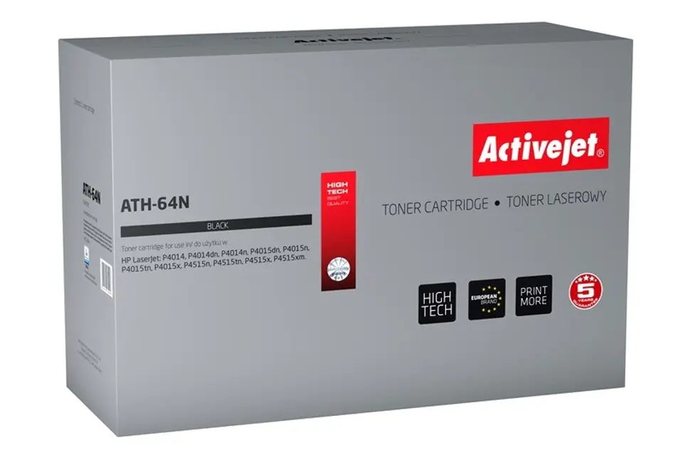 ⁨Activejet ATH-64N Toner (zamiennik HP 64A CC364A; Supreme; 10000 stron; czarny)⁩ w sklepie Wasserman.eu