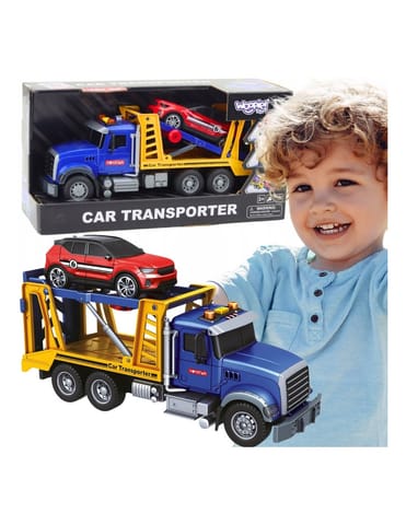 ⁨WOOPIE Laweta Ciężarówka Transporter Z Autkiem Światło Dźwięk Skala 1:14⁩ w sklepie Wasserman.eu