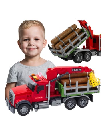 ⁨WOOPIE Ciężarówka z Ruchomym Dźwigiem do Drewna Dźwięk Światła 1:14⁩ w sklepie Wasserman.eu