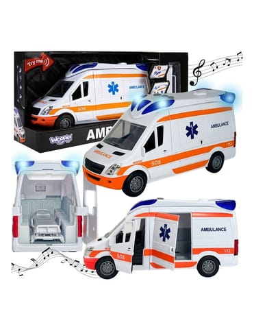 ⁨WOOPIE Pogotowie Karetka Ambulans Nosze w Zestawie + Sygnały Dźwiękowe I Świetlne⁩ w sklepie Wasserman.eu