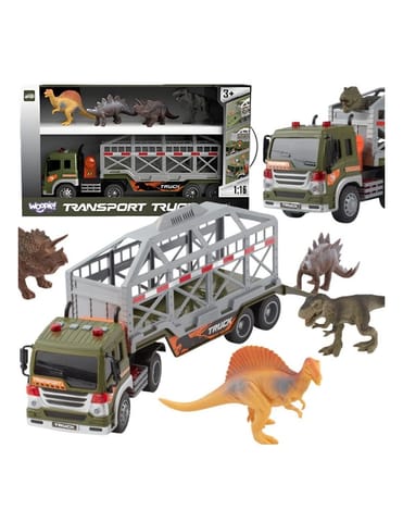 ⁨WOOPIE Ciężarówka Transporter Dinozaurów Auto z Dźwiękiem i Światłem⁩ w sklepie Wasserman.eu