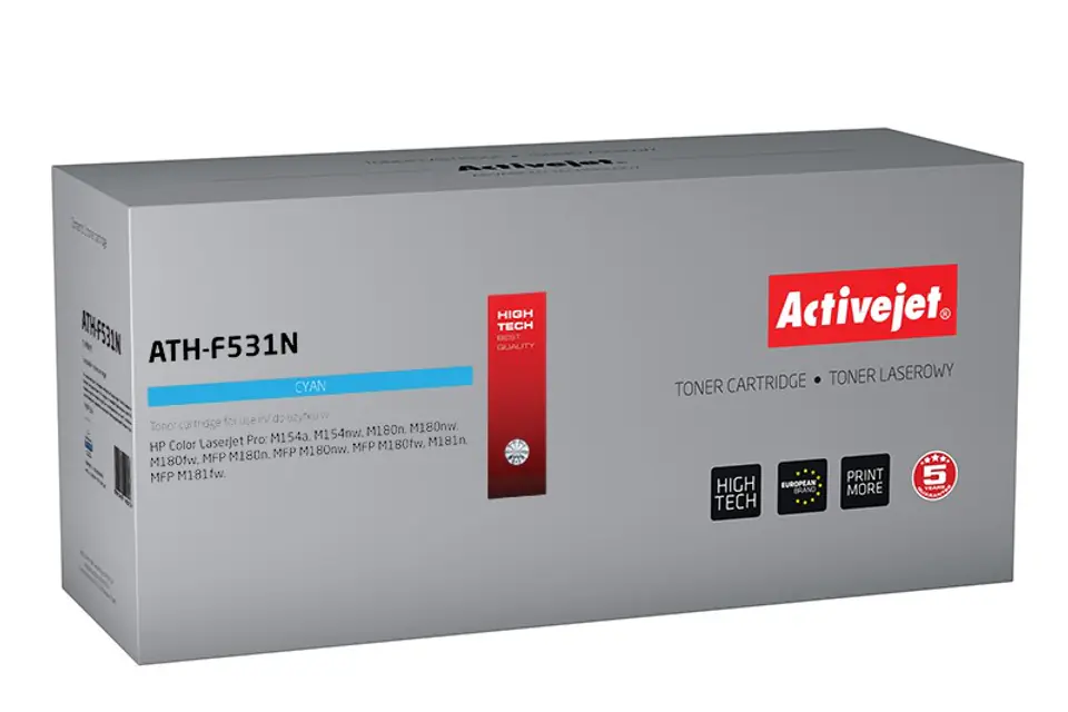 ⁨Activejet ATH-F531N toner (replacement for HP 205A CF531A; Supreme; 900 pages; cyan)⁩ at Wasserman.eu