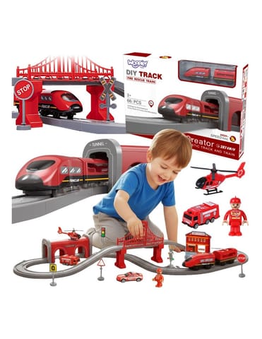 ⁨WOOPIE Zestaw Kolejka Elektryczna Pendolino Straż Pożarna 66el.⁩ w sklepie Wasserman.eu