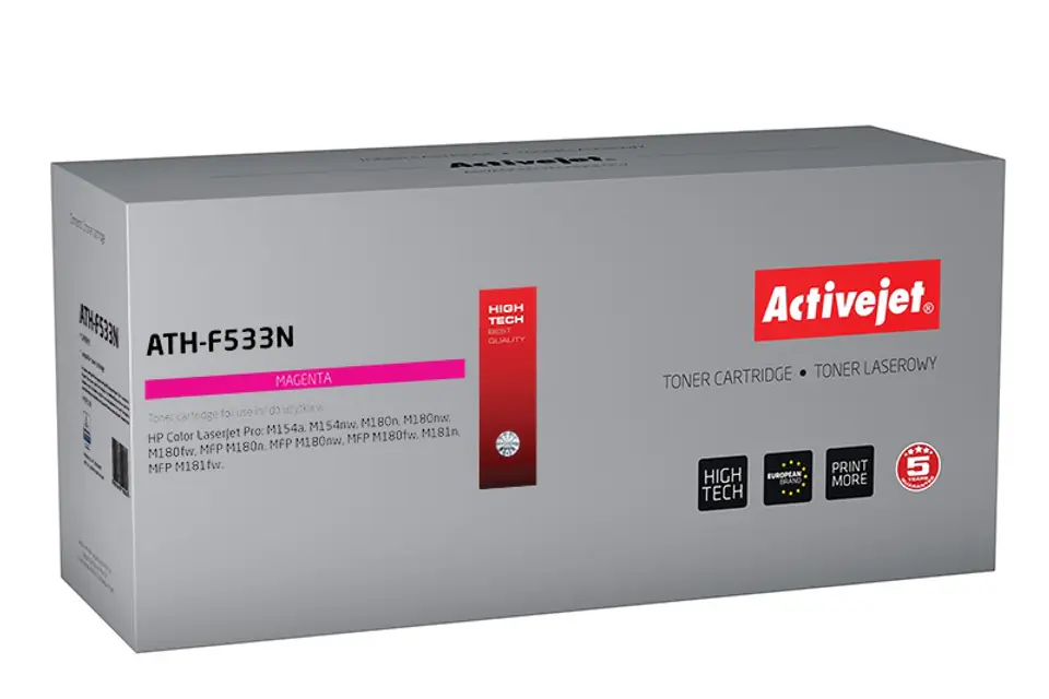 ⁨Activejet ATH-F533N toner (replacement for HP 205A CF533A; Supreme; 900 pages; magenta)⁩ at Wasserman.eu