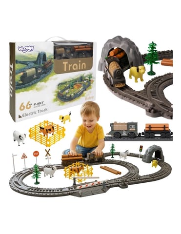 ⁨WOOPIE Kolejka Elektryczna Lokomotywa Retro Farma Tor XL 66 el.⁩ w sklepie Wasserman.eu