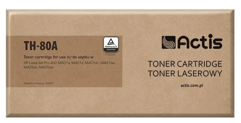 ⁨Actis TH-80A Toner (replacement for HP 80A CF280A; Standard; 2700 pages; black)⁩ at Wasserman.eu