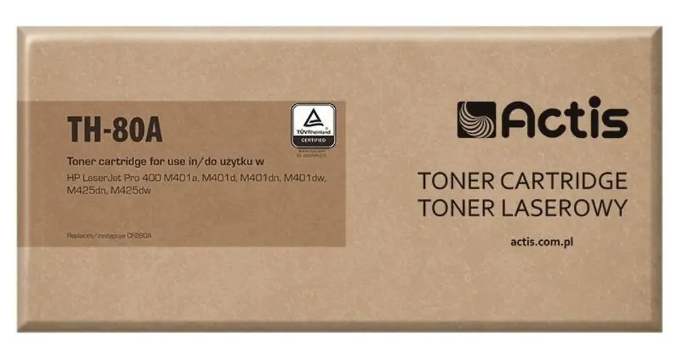 ⁨Actis TH-80A Toner (zamiennik HP 80A CF280A; Standard; 2700 stron; czarny)⁩ w sklepie Wasserman.eu