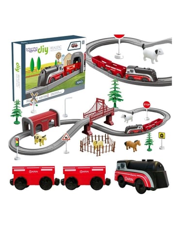 ⁨WOOPIE Zestaw Elektryczna Kolejka Lokomotywa Tor Farma Zwierzęta 70 el.⁩ w sklepie Wasserman.eu