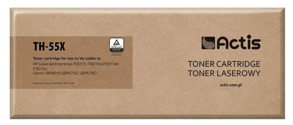 Actis TH-55X Toner (zamiennik HP 55X CE255X, Canon CRG-724H; Standard; 12500 stron; czarny) w sklepie Wasserman.eu