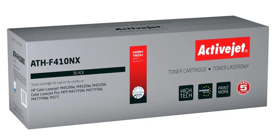 ⁨Activejet ATH-F410NX toner for HP printer; HP 410X CF410X replacement; Supreme; 6500 pages; black⁩ at Wasserman.eu