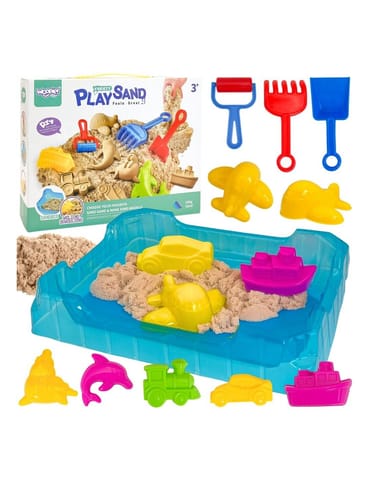 ⁨WOOPIE Piasek Kinetyczny 0,5 kg Zestaw Stolik z Foremkami⁩ w sklepie Wasserman.eu
