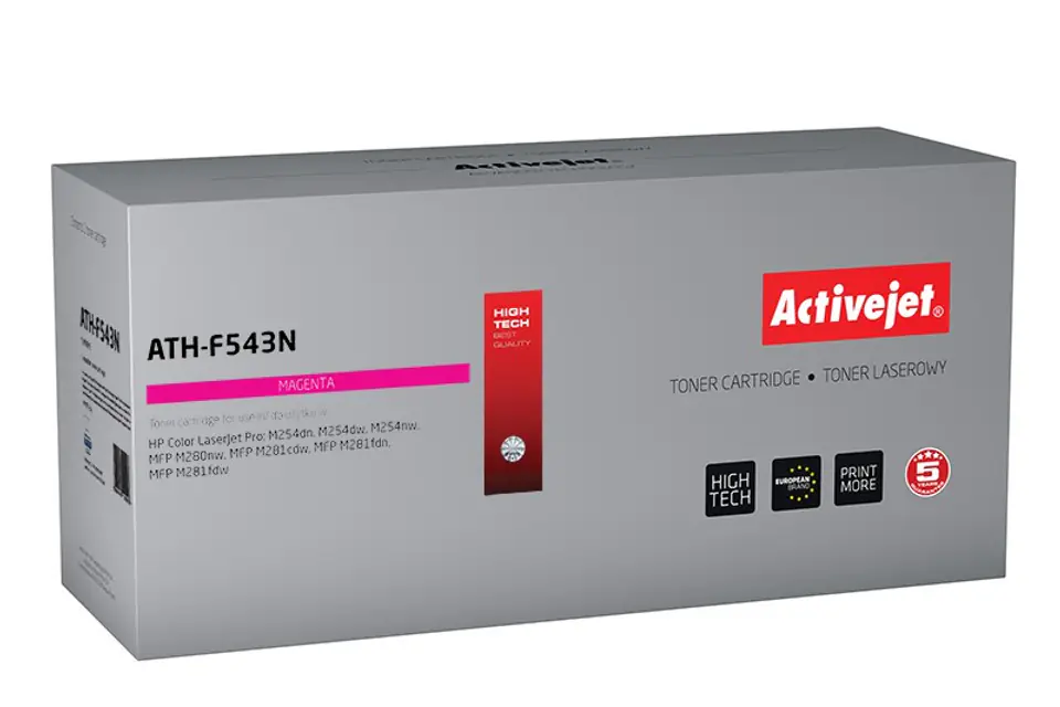 ⁨Activejet ATH-F543N toner (replacement for HP 203A CF543A; Supreme; 1300 pages; magenta)⁩ at Wasserman.eu